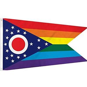 Ohio Regenboogvlag 150x90cm - Ohio homo vlag 90 x 150 cm - Vlaggen - AZ VLAG