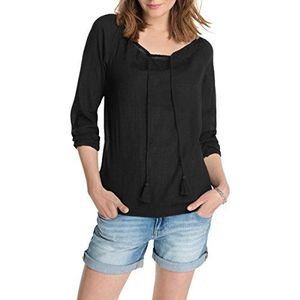 ESPRIT Dames regular fit blouse voor de zomer, zwart (black 001), 34