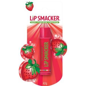 Lip Smacker Aardbei Enkele Blaar, Lippenbalsem voor Kinderen Veilig in Gebruik en Kleurvrij voor een Natuurlijke Afwerking, Aardbei Smaak