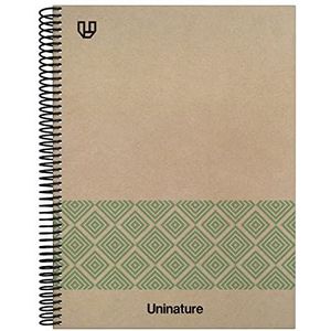 Unipapel Notitieboek A4, hardcover, 100% gerecycled karton en kraftpapier, 80 vellen, 90 g, groen, 100% FSC-gerecycled