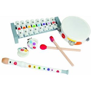 Janod - Confetti 4-Instrument Wooden Musical Set - Pretend Play and Musical Awakening Toy - from 2 Years Old, J07600