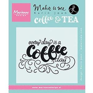 Marianne Design Transparante stempel Quote 'Every is a Coffee Day', siliconen, zwart, 11 x 9 x 0,5 cm