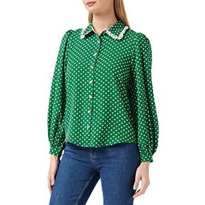 Louche Ettie-polka-dot blouse voor dames, Gebroken Wit, 34