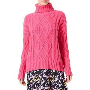 sookie Dames coltrui, trendy gestructureerde pullover polyester PINK maat XS/S, roze, XS