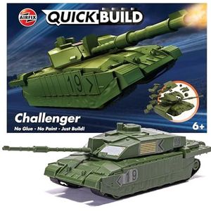 Airfix J6022 Quick Build Challenger Tank Model Spoorweg Speelgoed, Groen