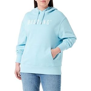 MUSTANG Dames Style Bianca H Logo Capuchontrui, Aquamarine 5042, 4XL, aquamarijn 5042, 4XL