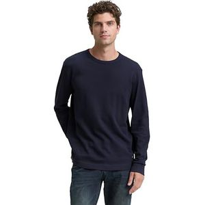 TOM TAILOR T-shirt met lange mouwen voor heren, 10668 - Sky Captain Blue, XXL