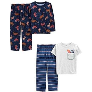 Simple Joys by Carter's Pyjamaset voor meisjes (verpakking van 2), Blauw/Grijs/Dinosaur, 5-6 jaar