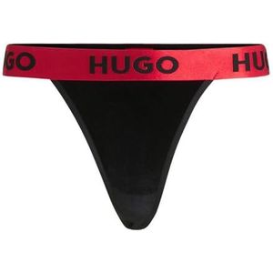 HUGO String S. Velvet Tanga, Black2, dames, zwart., S