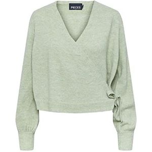 PIECES Pccelic Ls Wrap Knit Bc Pullover voor dames, Swamp, S