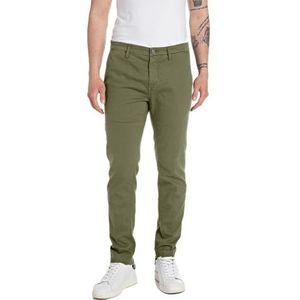 Replay Zeumar X-Lite Plus-collectie Chino voor heren, slim fit, 833 Light Military, 30W x 34L