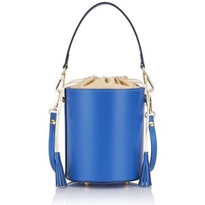 IZIA Dames Bucket Bag van leer, blauw, blauw