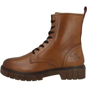 Veterlaarsjes - 5-25203-43 - Effen - Leer - Blokhak - Ronde neus