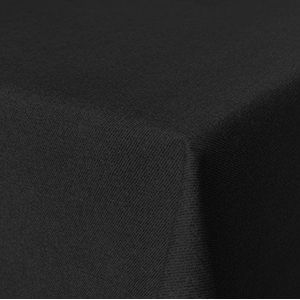 Vlekbestendig gecoat katoenen tafelkleed - kwaliteit stof - vuil & waterafstotend - veegt schoon, zwart, 120 x 140cm