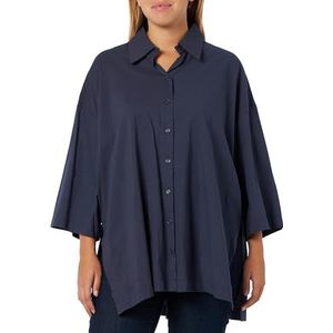 RISA Dames oversized overhemd teylon 25326388, marine, L, marineblauw, L