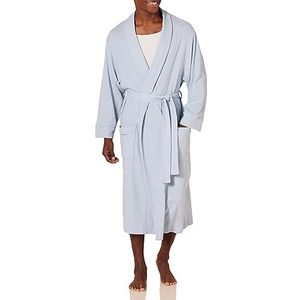 Amazon Essentials Men's Lichtgewicht badjas met wafelpatroon (verkrijgbaar in grote en lange maten), Stoffig blauw, XS