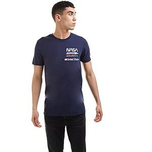 Nasa Vliegtuig Aeronautics T-shirt voor heren, Blauw (marine marine), L