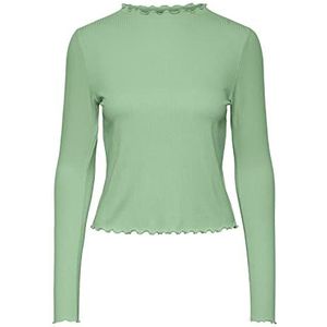PIECES Dames Pcnicca Ls Top Noos Shirt met lange mouwen, Quiet Green, XL