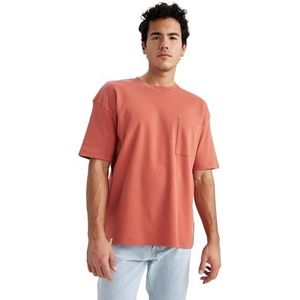DeFacto T-shirt voor heren, oranje, XS