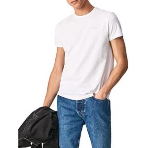 Pepe Jeans Heren t-shirt dames Originele Basic 3 N, 800 Wit XXL