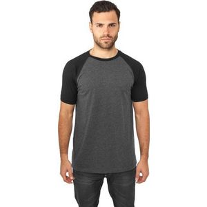 Urban Classics Raglan Contrast Tee T-shirt voor heren, grijs/zwart (charcoal/black), XXL