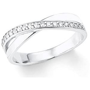 Amor Ring 925 Sterling Zilveren Dames Ringen, Met Zirkonia Synth, Zilver, Wordt Geleverd In Sieraden Geschenkverpakking, 2024027