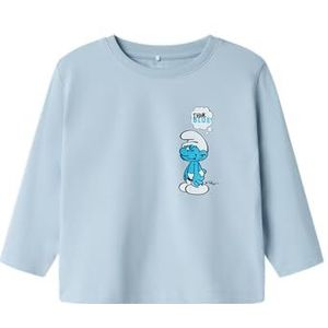 NAME IT Jongens Nmmfys Smurfs Nreg Ls Top Bfu, Celestial Blue, 104