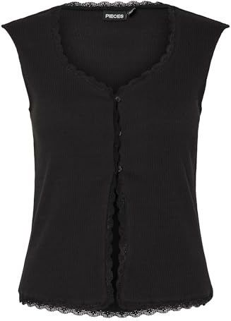 PIECES - Top - Zwart - Klassieke Blouse - Mouwloos