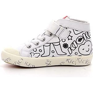 Kickers Godup sneakers voor meisjes, Witte print, 33 EU