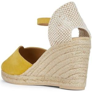 Geox D GELSA B Wedge Sandaal voor dames, geel, 38 EU, geel, 38 EU