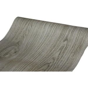 BUVU Plakfolie, meubelfolie, bruin, houtlook, zelfklevende folie, houtbehang, 45 cm x 300 cm, bruin, vintage, strepen, folie, waterdicht, wandbehang voor meubels, muren, kasten, keuken, tafels