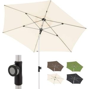 Doppler parasol rond Ø 220 cm in nature I Opvouwbare tuinparasol I Parasol met UV-bescherming 80+ I Aluminium parasol I Luifel van regenbestendig polyester