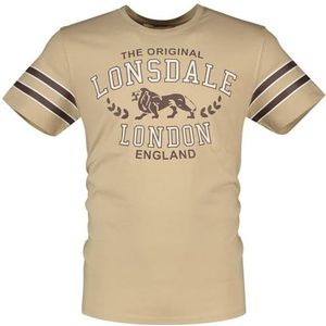 Lonsdale BROUSTER T-shirt voor heren, normale pasvorm, zand/bruin/ecru, S, 117530