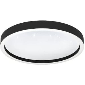 EGLO connect.z Smart Home LED plafondlamp Montemorelos-Z met kristal effect, ZigBee, app en spraakbesturing Alexa, lichtkleur instelbaar (warm – koel wit), RGB, dimbaar, zwart, Ø 42 cm