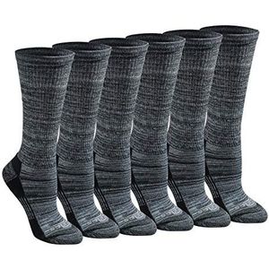 Dickies Dri-tech Moisture Control Crew Sokken Multipack voor dames, Zwarte mergel (6 paar), Large
