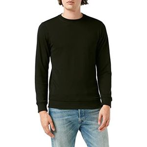 Urban Classics Heren sweatshirt Basic Terry Crew Pullover Sweater, zwart, L