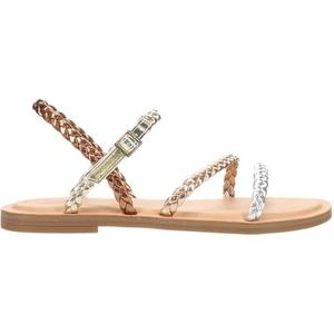 TOMS Kira platte sandaal voor dames, Multi Metallic Synthetische Vlecht, 36 EU