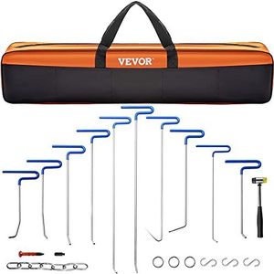 VEVOR Staven Dent Removal Kit, 20 stuks lakloze deuken reparatie staven, roestvrij staal deuken staven, walvis staart deuken reparatie gereedschap, professionele hagel deuken verwijderen gereedschap