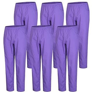 MISEMIYA - Verpakking met 6 stuks, uniseks, elastisch, uniformen, medische uniformen, Lila, XXL