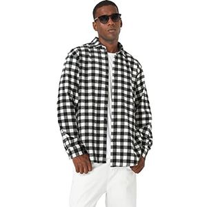 Koton heren check plaid shirt, black check (9c9), S