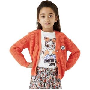 Garcia Kids Gebreide cardigan voor meisjes, Blaze Orange (4152), 128 cm