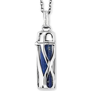 Engelsrufer Dames halsketting met een omzoomde blauwe lapis lazuli, van 925 sterling zilver, karabijnsluiting, lengte: 50 cm, ERN-HEAL-LP-S