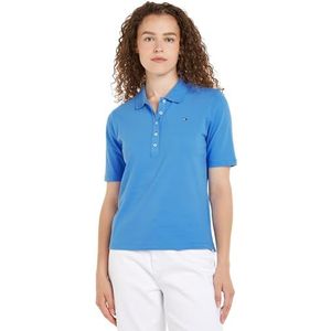 Tommy Hilfiger Poloshirts met korte mouwen voor dames, Blauw (Blue Spell), XXL grote maten tall