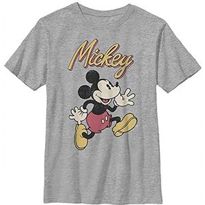 Disney Characters Vintage Mickey Boy's Crew Tee, Athletic Heather, X-Small, Athletic Heather, XS