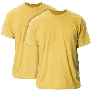 GILDAN Heren Shirt (Pack van 2), Goud, S