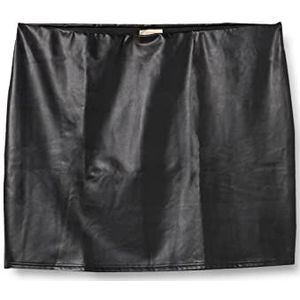 Peppercorn Dames Linette PU Rok Curve, Zwart, 46 EU