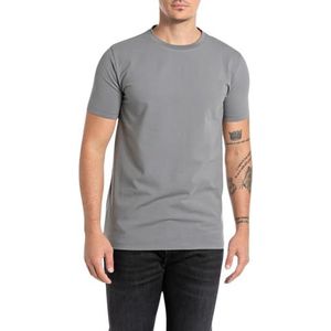 Replay Basic T-shirt voor heren, regular slim fit, 093 Lead Grey, XXL