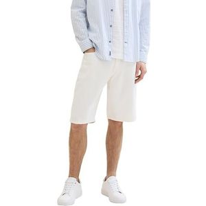 TOM TAILOR Heren bermuda jeans shorts, 10101 - White Denim, 40