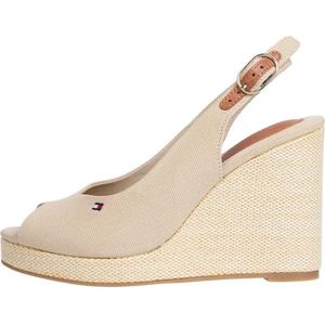 Tommy Hilfiger - Flag High Wedge Espadrilles - Beige Horseradish - Dames