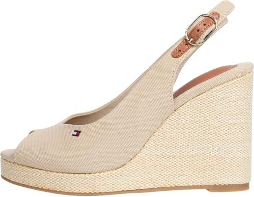 Tommy Hilfiger - Flag High Wedge Espadrilles - Beige Horseradish - Dames